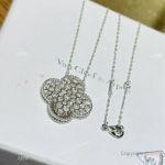 V C A Vintage Allhambra S925 Necklace Diamonds Pendant Women